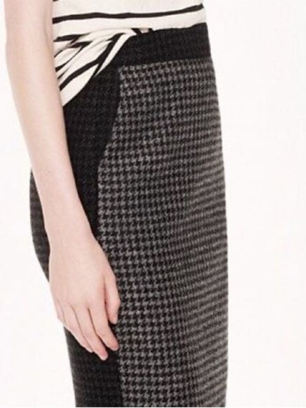 J. Crew houndstooth two tone pencil skirt wool size 6 gray